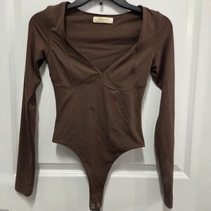 Brown Long Sleeve Bodysuit